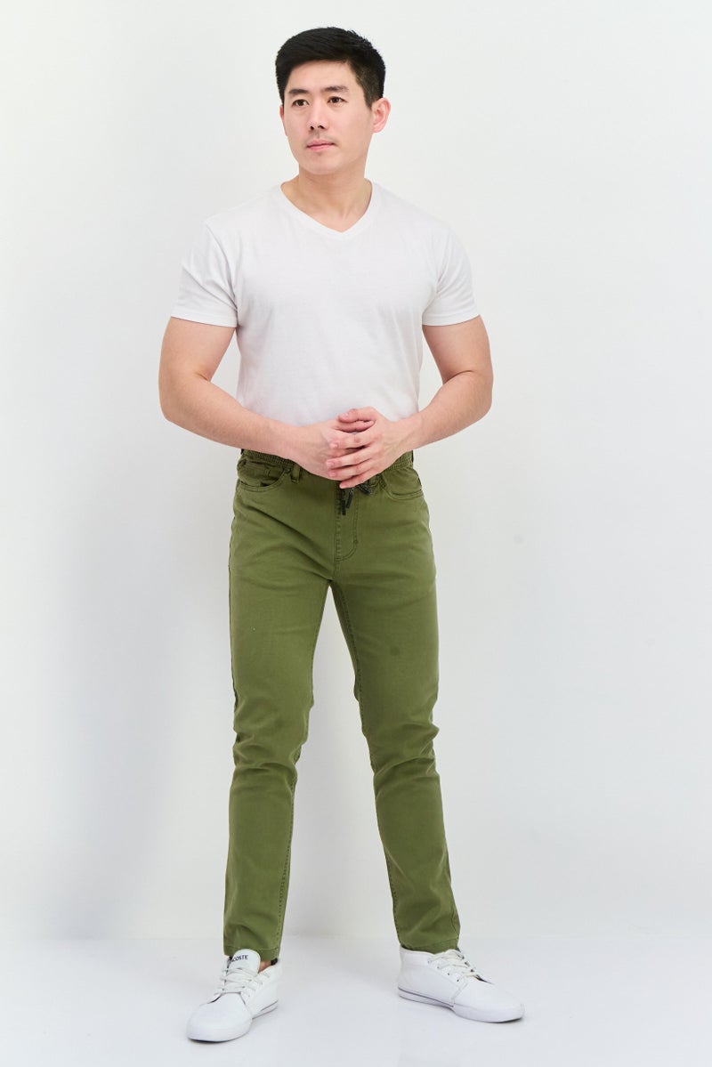 Civil Society Men Regular Fit Solid Stretchable Slim Pants, Olive  - Image 4