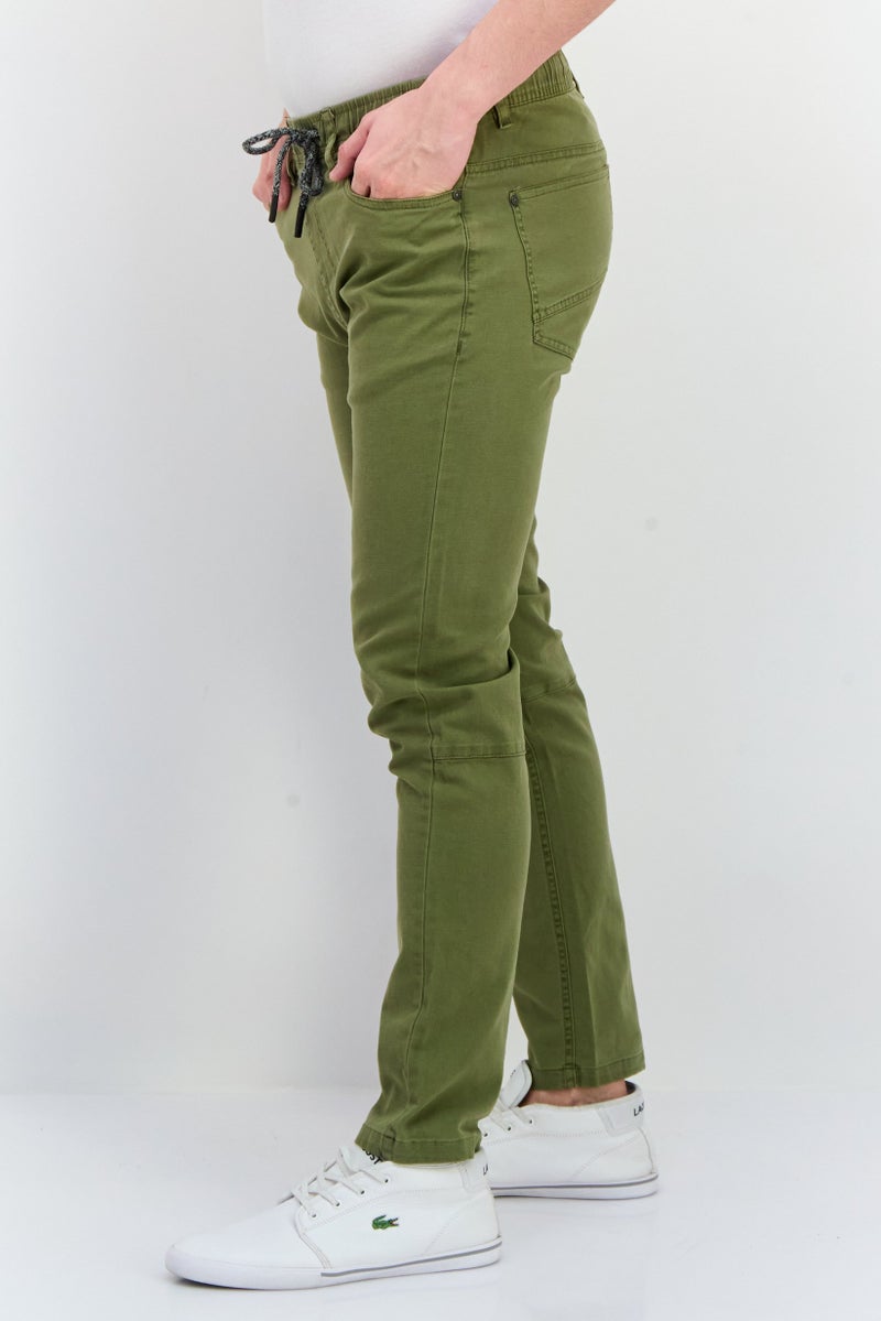 Civil Society Men Regular Fit Solid Stretchable Slim Pants, Olive  - Image 2