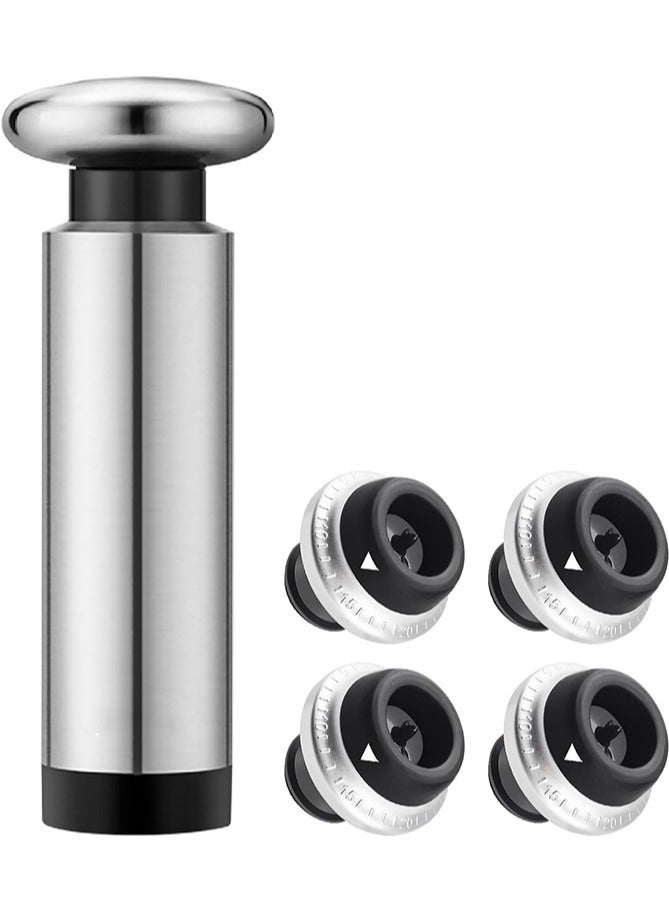 Wine Vacuum Pump and 4 Stopper -  Reusable Air Remover Pump, Keeps Fresh&Leak-Proof Wine Corks, Perfect Gifts for Wine Lovers & Bar Accessories  - Image 3