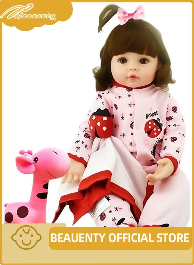 Beauenty Reborn Baby Doll 22 inch Realistic Newborn Baby Dolls - Lifelike Weighted with Soft Silicone Doll Girls with Plush Toy & Doll Clothes for Age 3+ (D) - Image 1