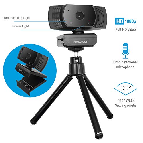 Macally 1080P Webcam with Microphone - Stay Connected Virtually - 120° Wide Angle HD 30FPS USB Computer Camera for Desktop - Web Cam for Streaming, Meetings, Skype, Zoom, PC, Laptop, Mac, Face Time - Image 2
