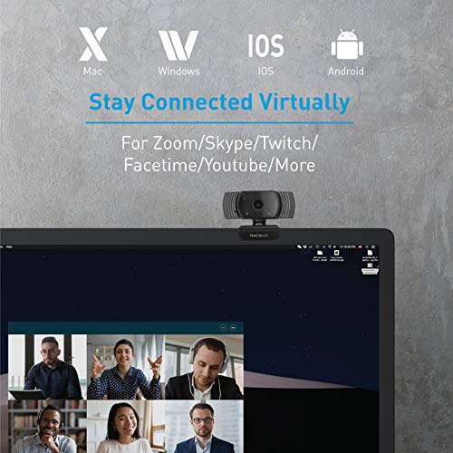 Macally 1080P Webcam with Microphone - Stay Connected Virtually - 120° Wide Angle HD 30FPS USB Computer Camera for Desktop - Web Cam for Streaming, Meetings, Skype, Zoom, PC, Laptop, Mac, Face Time - Image 3