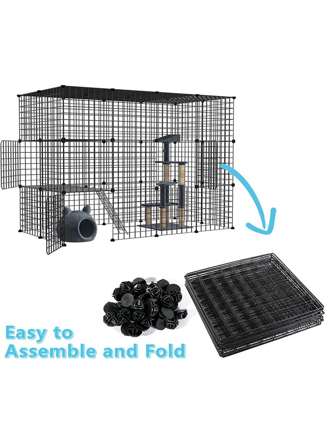 Generic Large Cat Cage Indoor DIY Cat Playpen Detachable Metal Wire Kennels Crate 2x3x4 Large Exercise Place Ideal for 1-3 Cat  - Image 3