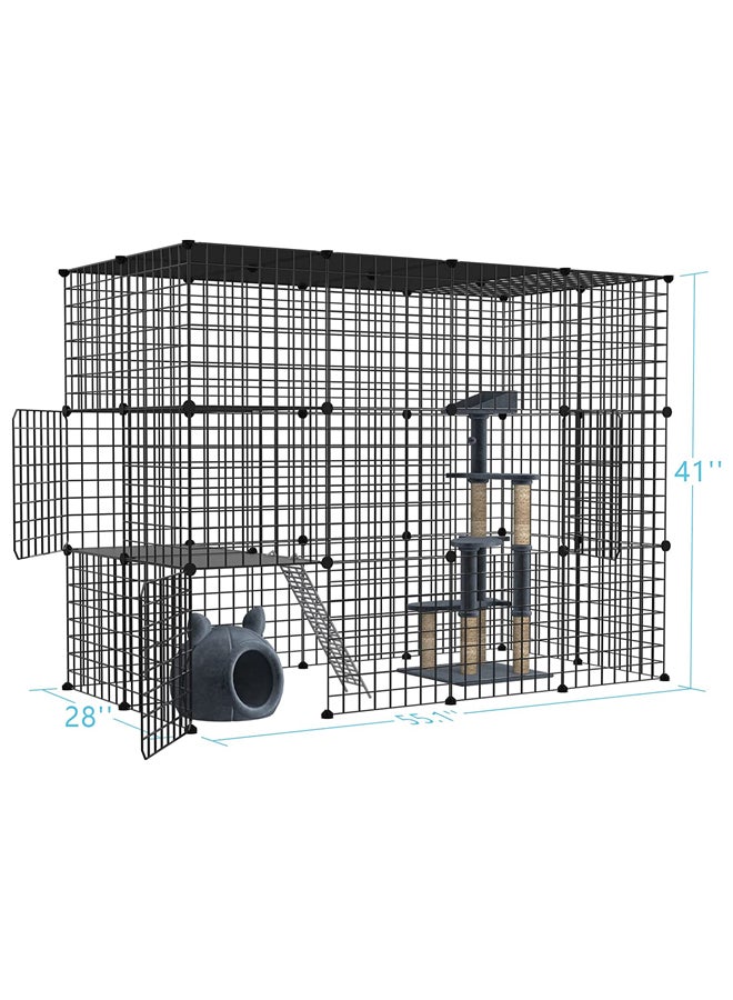 Generic Large Cat Cage Indoor DIY Cat Playpen Detachable Metal Wire Kennels Crate 2x3x4 Large Exercise Place Ideal for 1-3 Cat  - Image 2