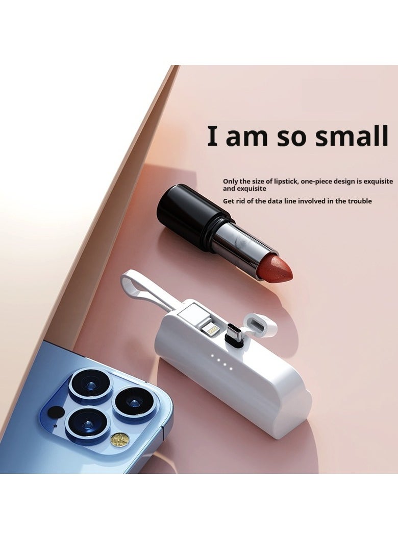 GEEK SPACE - 2 In 1 Mini Universal Portable Charger Wireless Power Bank Type-c 5000mAh Fast Phone Charging Power Bank  For iPhone, Samsung S23 Series, Note20 Series, LG, Huawei, iPad, AirPods, And More - Image 1