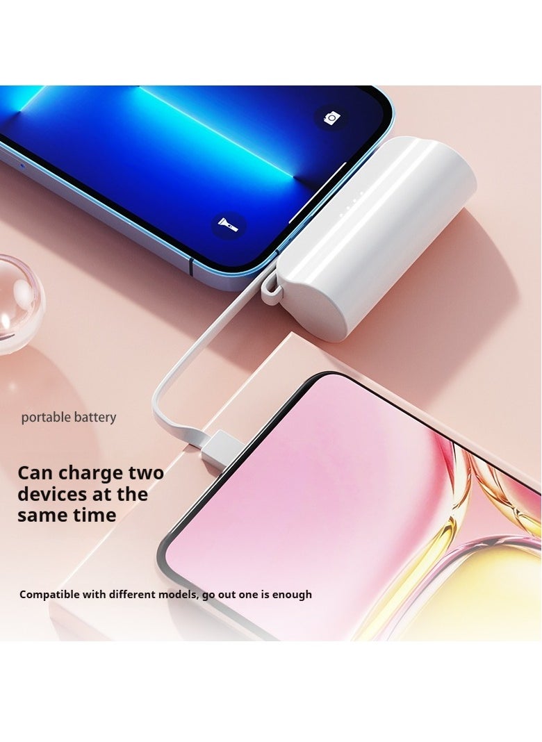 المهوس الفضاء اثنين في واحد مصغرة شاحن محمول محمول لاسلكي نوع جيم 5000mAh شحن سريع الهاتف المحمول السلطة ينطبق على اي فون ، سامسونج S23 سلسلة ، سلسلة note20 ، إل جي ، هواوي ، آي باد ، والهواء بود ، الخ .  - Image 3