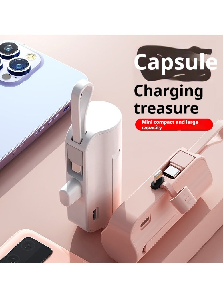 GEEK SPACE - 2 In 1 Mini Universal Portable Charger Wireless Power Bank Type-c 5000mAh Fast Phone Charging Power Bank  For iPhone, Samsung S23 Series, Note20 Series, LG, Huawei, iPad, AirPods, And More - Image 1