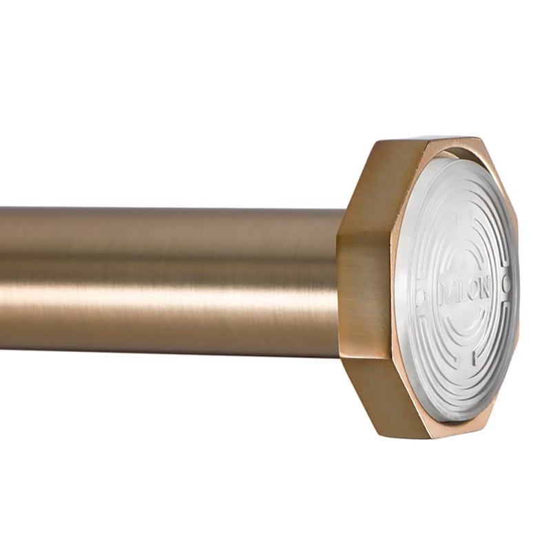 Ivilon Tension Curtain Rod - Hexagonal Spring Tension Rod for Windows or Shower, 24 to 36 Inch, Warm Gold - Image 4