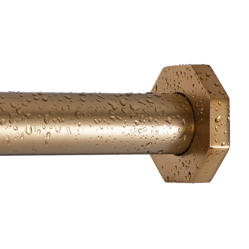 Ivilon Tension Curtain Rod - Hexagonal Spring Tension Rod for Windows or Shower, 24 to 36 Inch, Warm Gold - Image 2