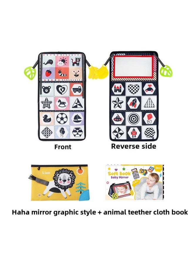 Foldable Haha Mirror Cloth Book Baby Toy Early Education Cognitive Sound Paper Book For Babies 0-2 Years Old-Color:Graphic +4- Animal Gum Book (2 Boxes) - Image 1