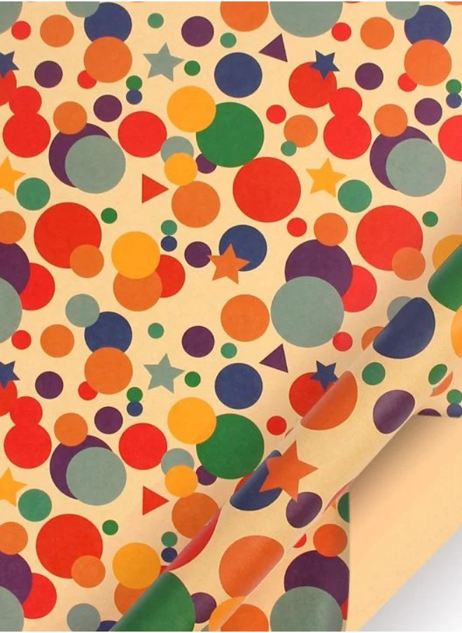 Playpro Birthday Polka Dot Kraft Wrapping Paper - 6pcs