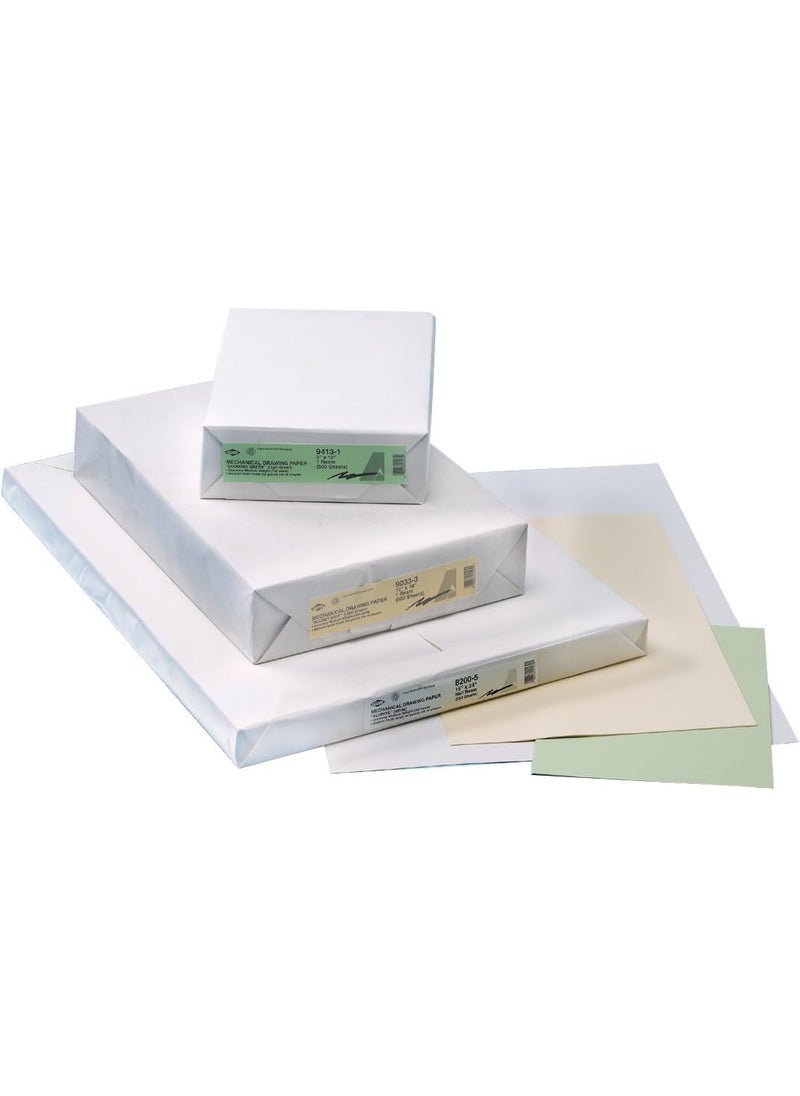 Alvin Alvin PineTex 94301 Premium Heavyweight Mechanical Drawing Paper  Pale Green 9 x 12 Inches 500Sheet Pack  - Image 1