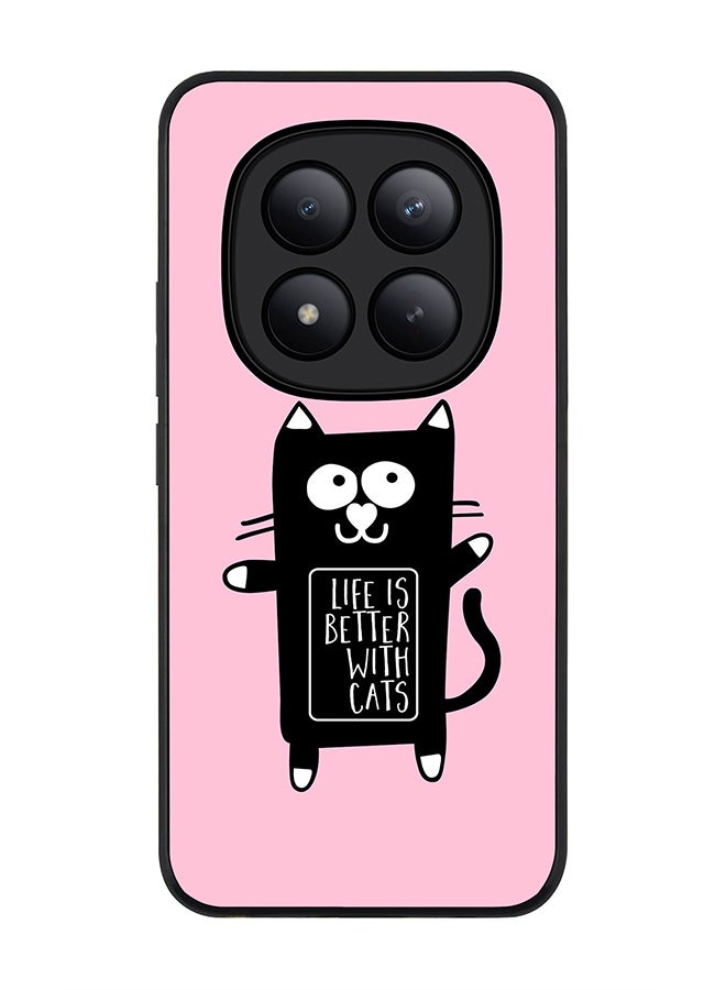 For Xiaomi Redmi Note 15 Pro+ / Poco M8 Pro Case,Slim fit Camera Protection, Shockproof Thin Phone cover  - Life is better with cats