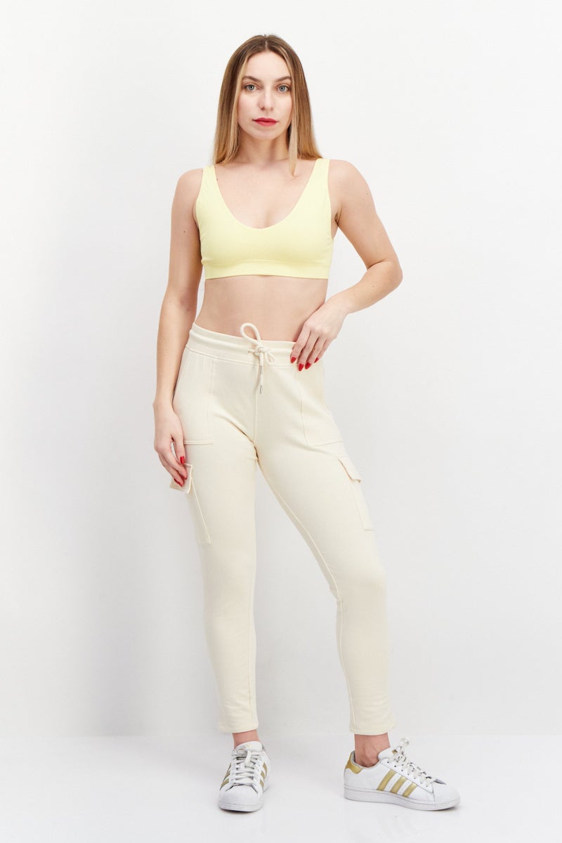 POP Power Of Positivity Women Scoop Neck Sleeveless Ribbed Tank Top, Yellow - Image 4