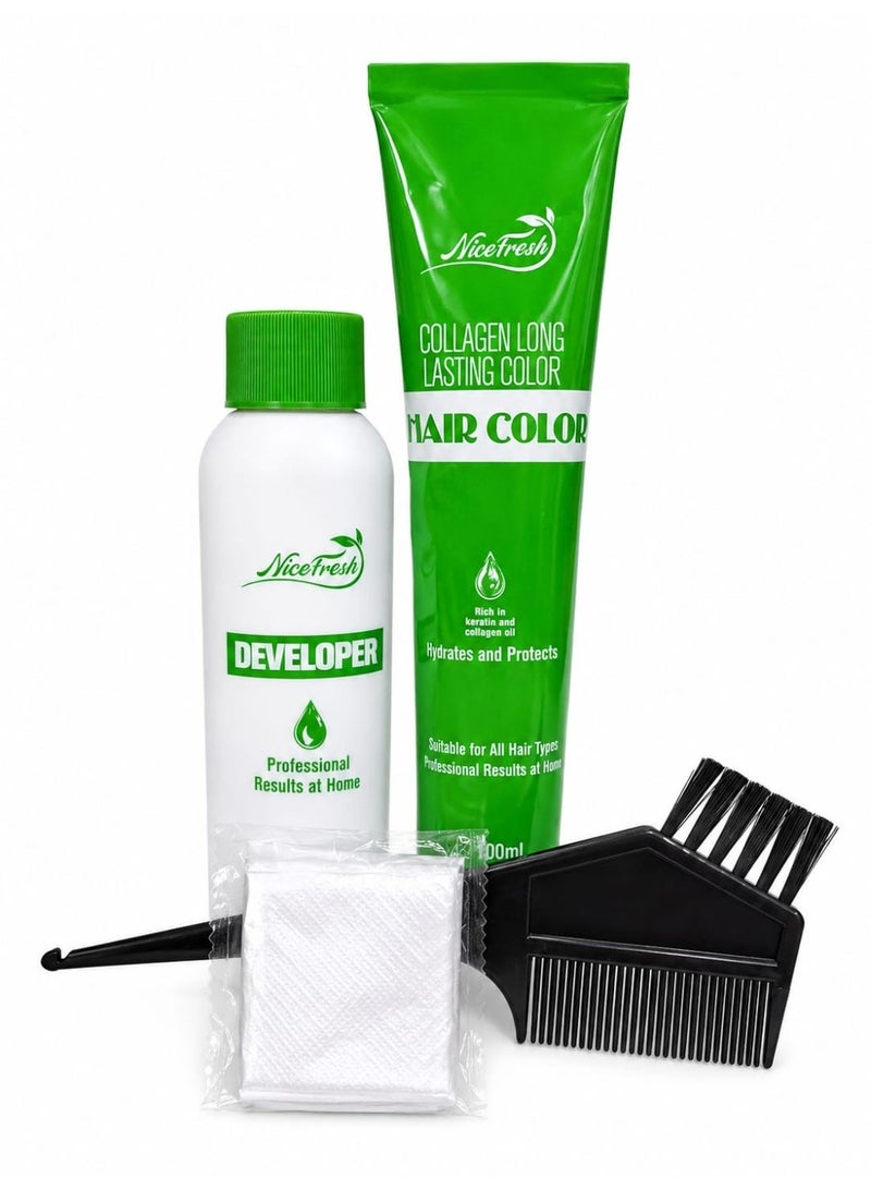 Nice Fresh Keratin Hair Color Collagen Long Lasting Color Suitable For Akk Hair Types Professional Results A Home Hydrates And Protects 2.0 Natural Black - Image 2