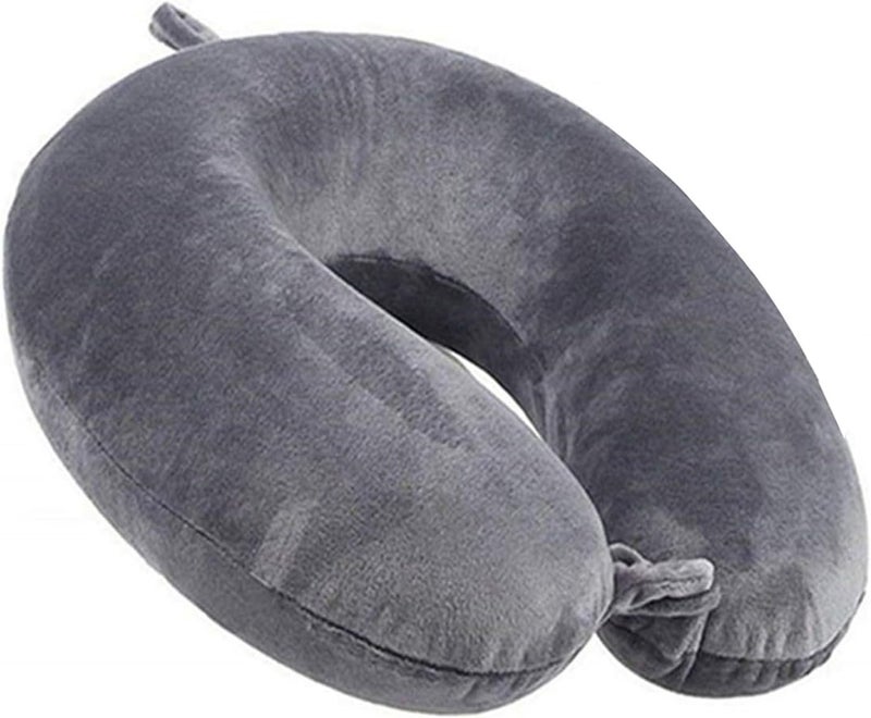 GDEOUP Travel Pillow Memory Foam Neck Pillow Support Pillow,Luxury Compact & Lightweight Quick Pack for Camping,Sleeping Rest Cushion (Grey) - Image 1