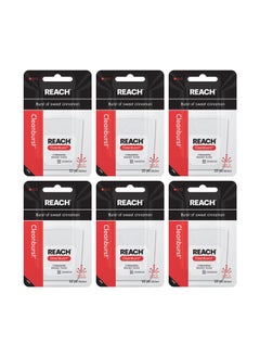 REACH REACH Waxed Dental Floss, Cinnamon, Plaque Remover for Teeth, Shred Resistant, Floss Slides Smoothly, Easy to Use, Waxed, Deep Cleaning Teeth, Oral Care, PFAS Free, for Adults & Kids, 6 Pack, 55 yd  - Image 1
