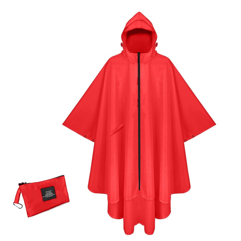Generic Ultra Thin and Easy to Carry Cross-border Overseas AliExpress Amazon Hot Selling Outdoor Raincoat Poncho for Adult Boys and Girls A01-Big Red 