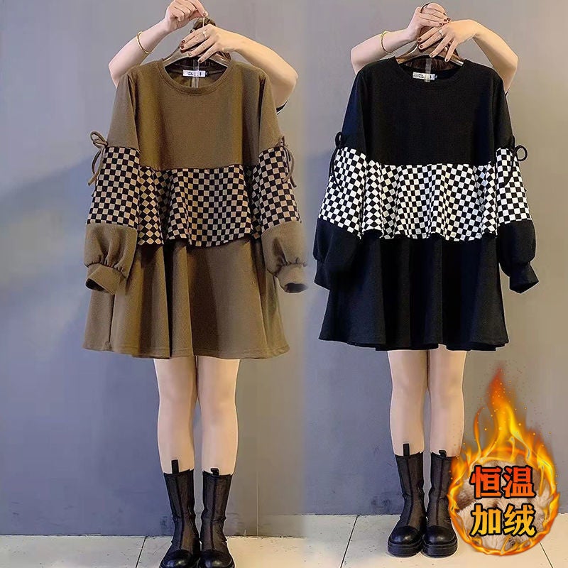 Khaki Mid-Length Petite Coat Spring 2024 Doll Collar brown not fleece-lined