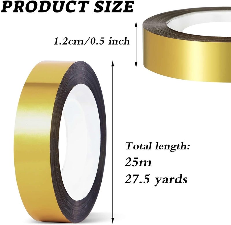 KASTWAVE Gold Washi Tape, 6 Rolls Gold Tape For Crafts, Gold Washi Tape Metallic Gold Mirror Tape, Self Adhesive Metallic Tape For Wall Decor, Gift Wrapping, Tv Frame And Crafts(1.2Cm, 150M, Mirror) - Image 4