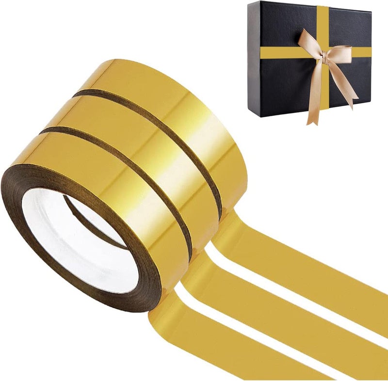 KASTWAVE Gold Washi Tape, 6 Rolls Gold Tape For Crafts, Gold Washi Tape Metallic Gold Mirror Tape, Self Adhesive Metallic Tape For Wall Decor, Gift Wrapping, Tv Frame And Crafts(1.2Cm, 150M, Mirror) - Image 1
