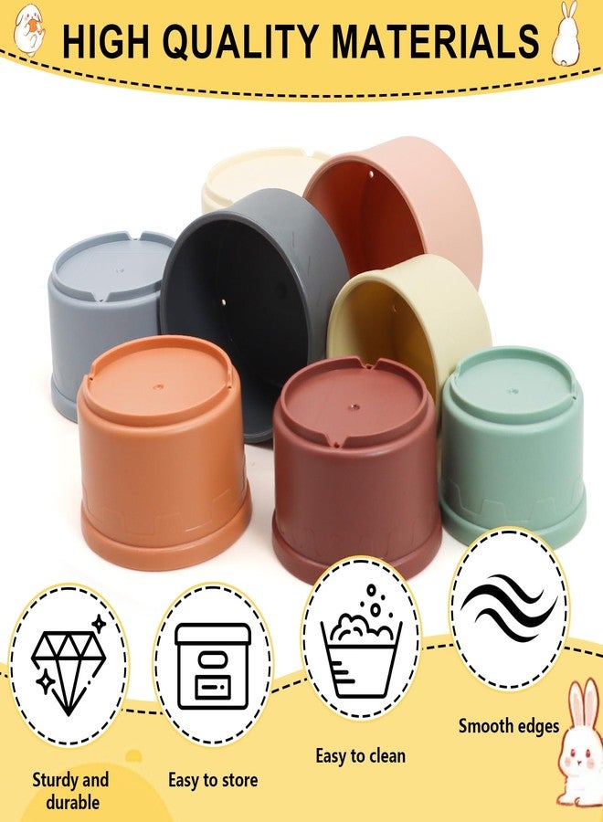 lenpestia 8 PCS Bunny Toys Stacking Cups Bunny Cups Stackable Guinea Pig Stacking Cups Colorful Reusable Rabbit Toys for Rabbit Guinea Pig Hiding Food Playing - Image 3