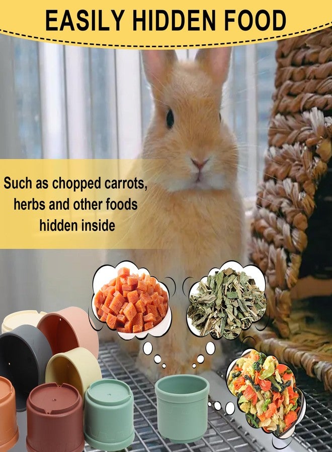lenpestia 8 PCS Bunny Toys Stacking Cups Bunny Cups Stackable Guinea Pig Stacking Cups Colorful Reusable Rabbit Toys for Rabbit Guinea Pig Hiding Food Playing - Image 5