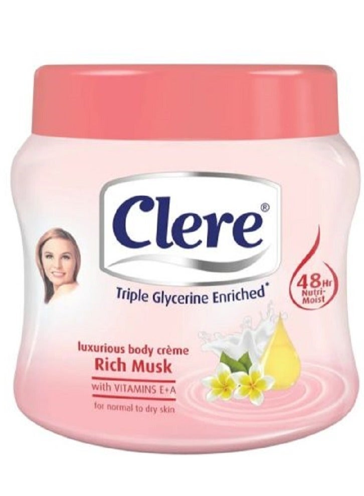 Clere Luxurious Rich Musk Body Cream 500ml