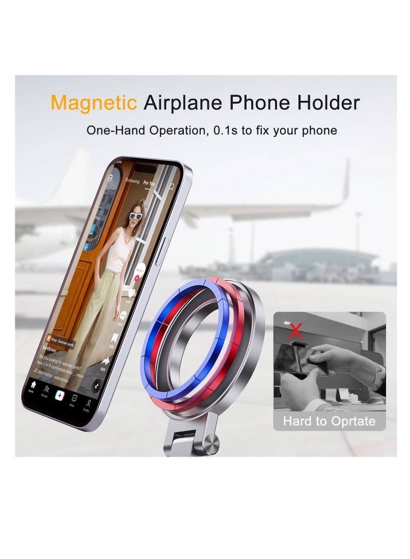 SYOSI Ultralight Aluminum Magnetic Cell Phone Holder, For Airplane/Suitcase/Desk/Car/Tripod, Compatible with Magsafe iPhone 12/13/14/15, Handsfree Plane Seat Back Phone Mount, Travel Must Have - Image 3
