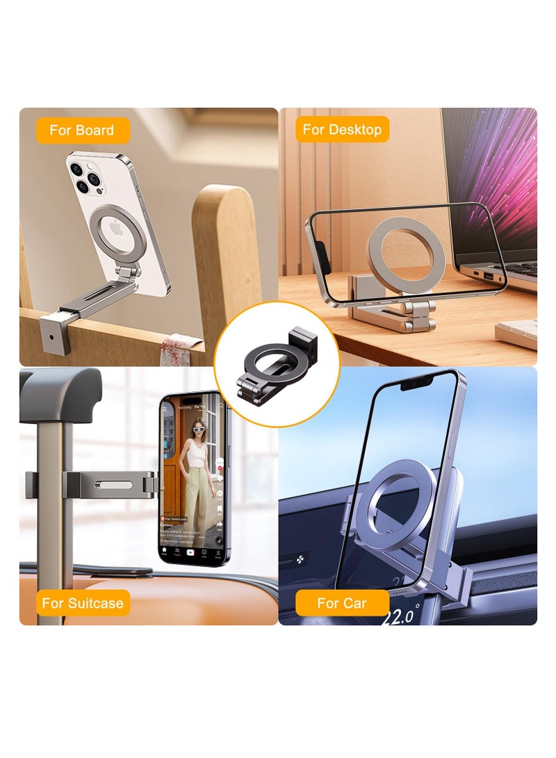 SYOSI Ultralight Aluminum Magnetic Cell Phone Holder, For Airplane/Suitcase/Desk/Car/Tripod, Compatible with Magsafe iPhone 12/13/14/15, Handsfree Plane Seat Back Phone Mount, Travel Must Have - Image 4