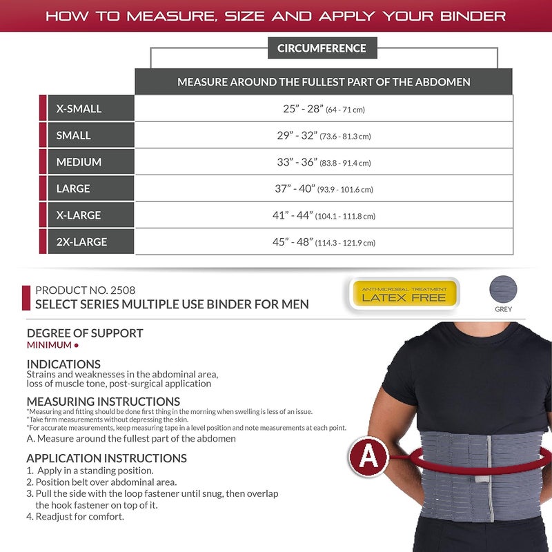 OTC Abdominal Binder for Men Ribbed Elastic Compression Select Series - Image 2