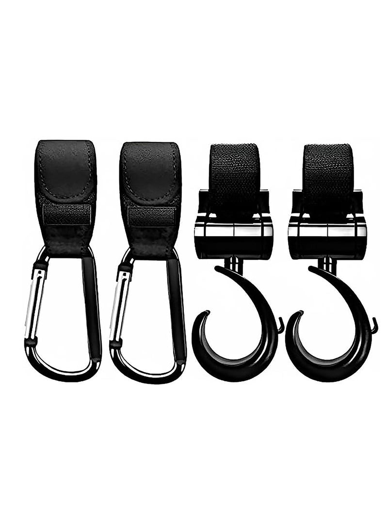MIXDE Baby Stroller Hooks for Hanging Diaper Bags – Mommy Bag and Convenient Stroller Accessories Organizer Hook Clips - Strollers Pushchair Buggy – Pack of 4  - Image 1