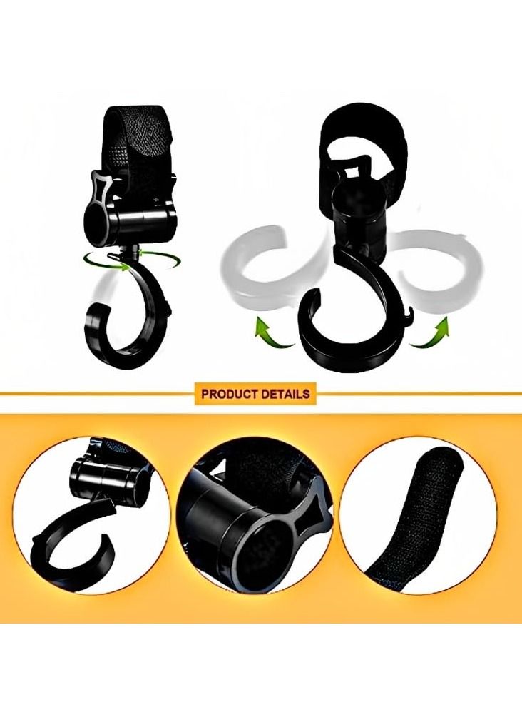 MIXDE Baby Stroller Hooks for Hanging Diaper Bags – Mommy Bag and Convenient Stroller Accessories Organizer Hook Clips - Strollers Pushchair Buggy – Pack of 4  - Image 3