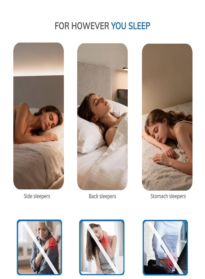 EGOHOME Shredded Memory Foam Pillow King Size, Medium Firm Support for Side, Stomach & Back Sleepers, Removable & Washable Cover, CertiPUR-US Certified (1 Pack, 32" x 20") - Image 5