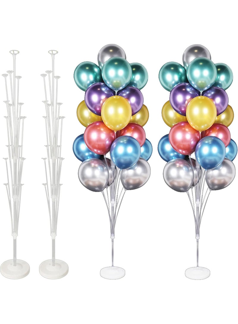 2 Pack Reusable Balloon Stand Kits,Water Can be Added Balloon Stand Holder with 19PCS Cups and Sticks Each for Birthday,Baby Shower,Wedding,Graduation,Party Decorations(160cm) - Image 1