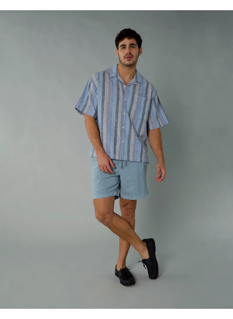 امريكان ايجل AE Poolside Linen-Blend Button-Up Shirt