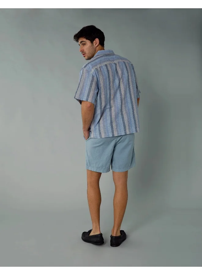 American Eagle AE Poolside Linen-Blend Button-Up Shirt