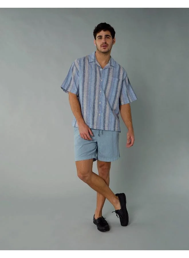 امريكان ايجل AE Poolside Linen-Blend Button-Up Shirt