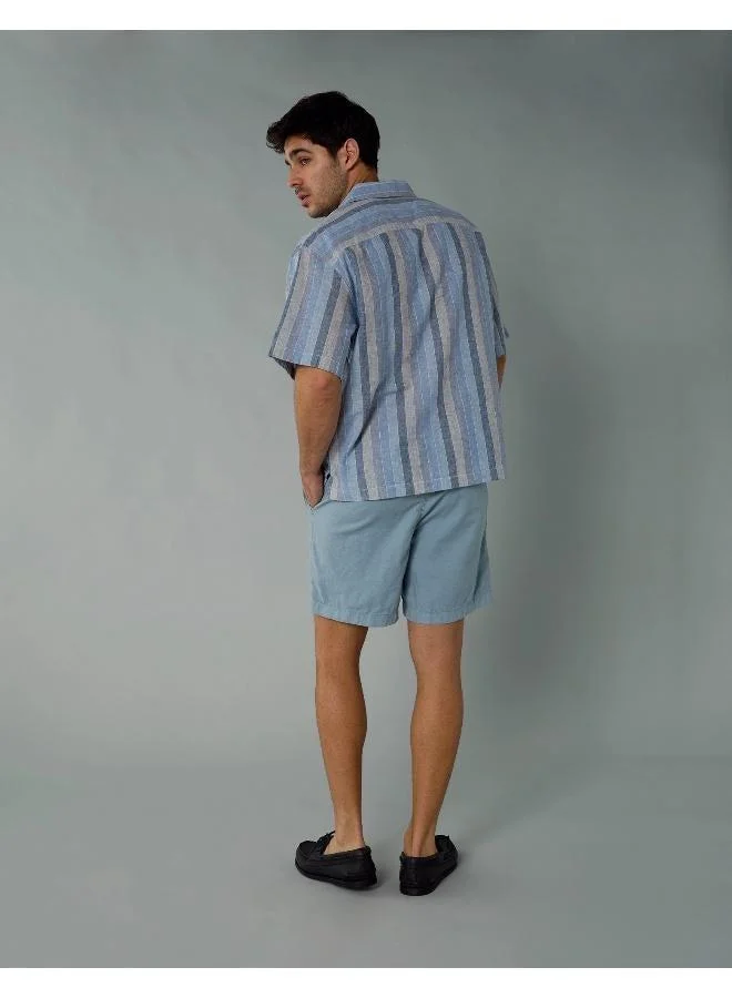 American Eagle AE Poolside Linen-Blend Button-Up Shirt
