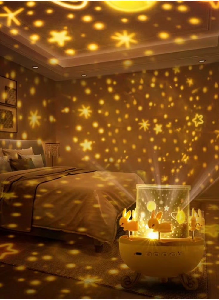 ELTRAZONE Magical Projection Lamp with Bluetooth-Compatible Wireless Speaker – Night Light with Large Projection Area, Rotating Galaxy Effects  Soothing Music – Ideal for Bedrooms, Kids, Parties  Relaxation Spaces - Image 2