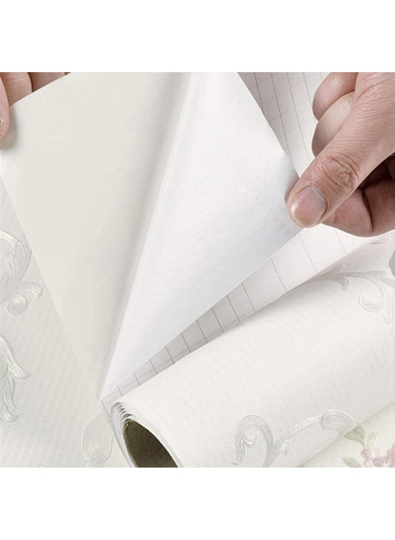 Bluejw Vintage Stick Wallpaper Thickened 3D Stereoscopic Non-Woven Wallpaper Garden Flower Tree Stickers Wallpaper Self-Adhesive Removable For Living Room Bedroom Wallpaper Roll 0.53X10m - Image 5