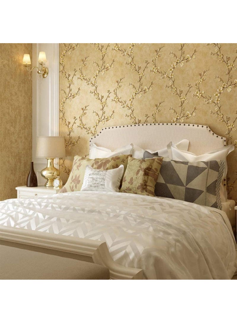 Bluejw Vintage Stick Wallpaper Thickened 3D Stereoscopic Non-Woven Wallpaper Garden Flower Tree Stickers Wallpaper Self-Adhesive Removable For Living Room Bedroom Wallpaper Roll 0.53X10m - Image 3