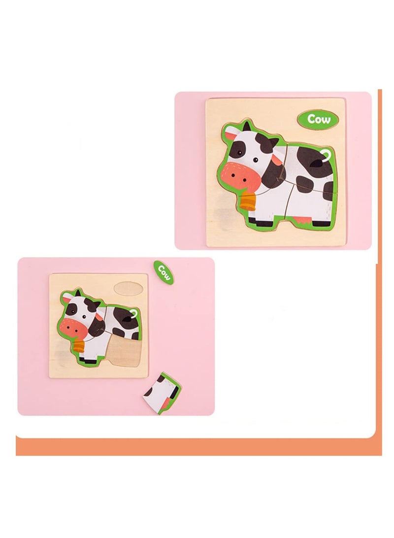 Excefore Animal Puzzles, Intelligence Puzzles for Baby Kids, Learning Educational Toys, Animal Puzzles Toy for 6-12 Month, Cow - Image 4