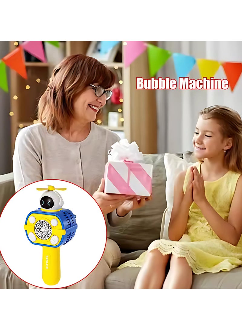 Twisoo Electric Automatic Bubble Gun for Kids with LED Lights – Handheld Space Bubble Blaster Toy for Outdoor Fun, Birthday Parties, Weddings, Gifting and Family Playtime (Yellow) - Image 3