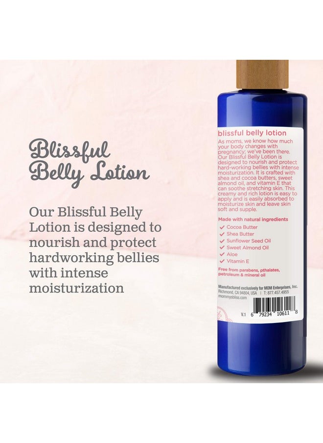 Mommy's Bliss - Mommy's Bliss Belly Lotion: For Hydrated, Resilient, & Elastic Skin During Pregnancy, Reduce Stretch Mark Appearance with Cocoa Butter Bohemian Rose Scent, 8 Fl Oz - Image 1