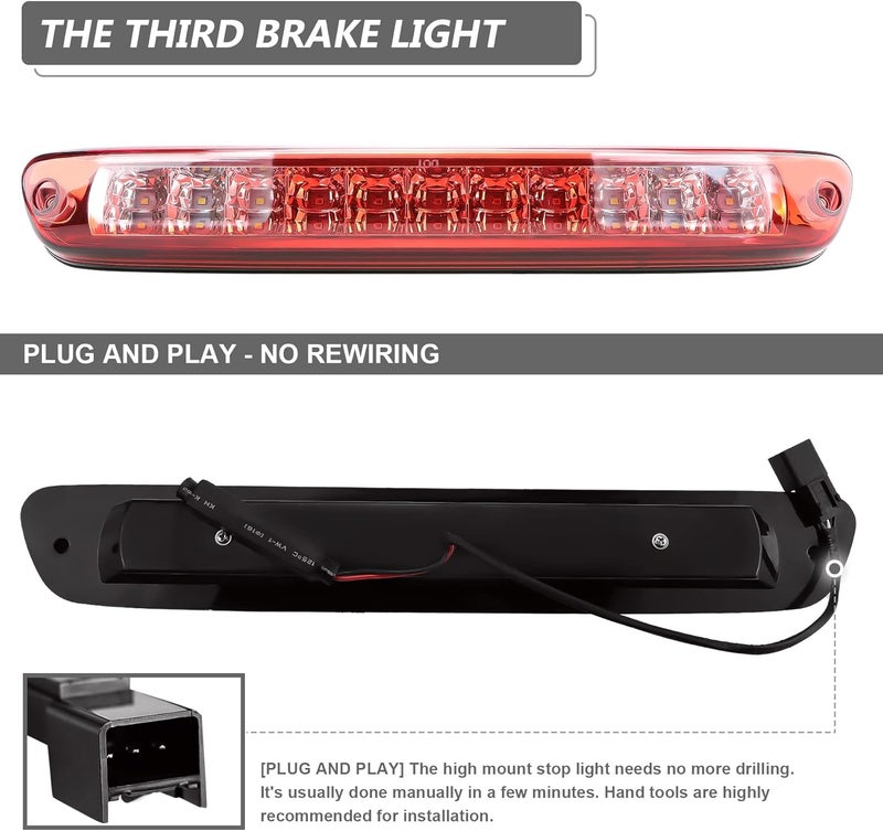 Gubebaili LED Third Brake Light for 2004-2012 Chevy Colorado GMC Canyon with Gasket (Red) - Image 4