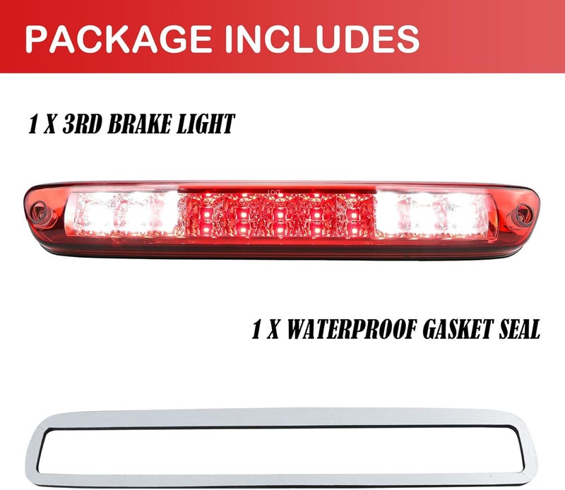 Gubebaili LED Third Brake Light for 2004-2012 Chevy Colorado GMC Canyon with Gasket (Red) - Image 5