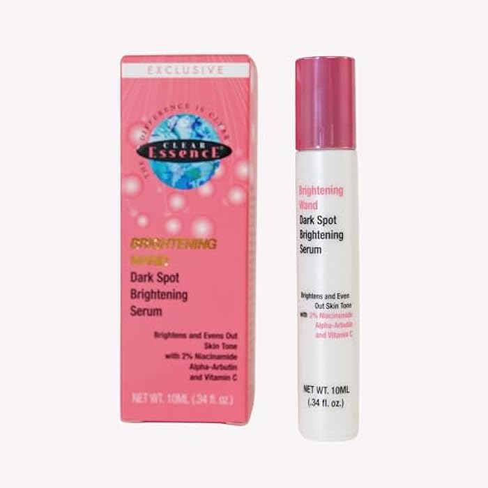 Clear Essence Brightening Dark Spot Serum Wand 0.34oz with Rollerball, Vitamin C Serum for Face, Acne Marks & Hyperpigmentation Treatment, Skin Lightening & Face Glow Corrector for Radiant Skin - Image 1