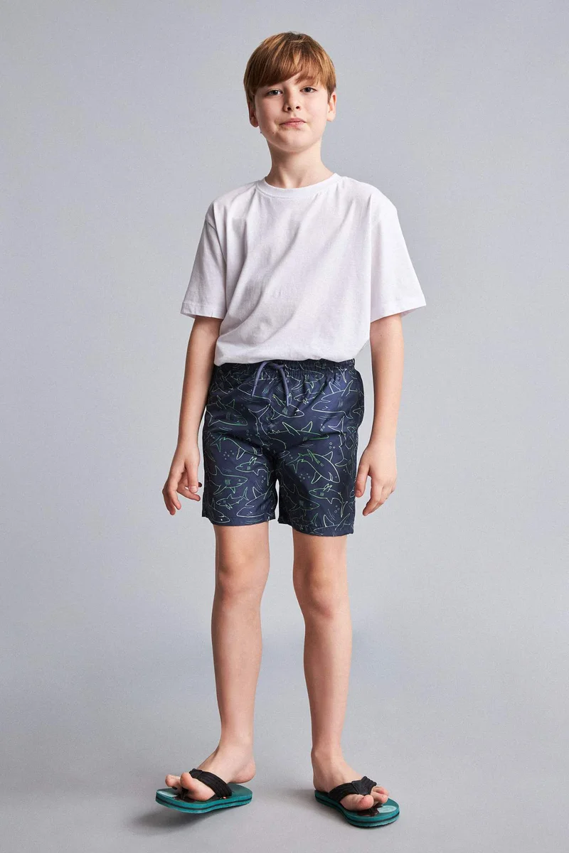 ديفاكتو Boy Regular Fit Printed Swim Shorts