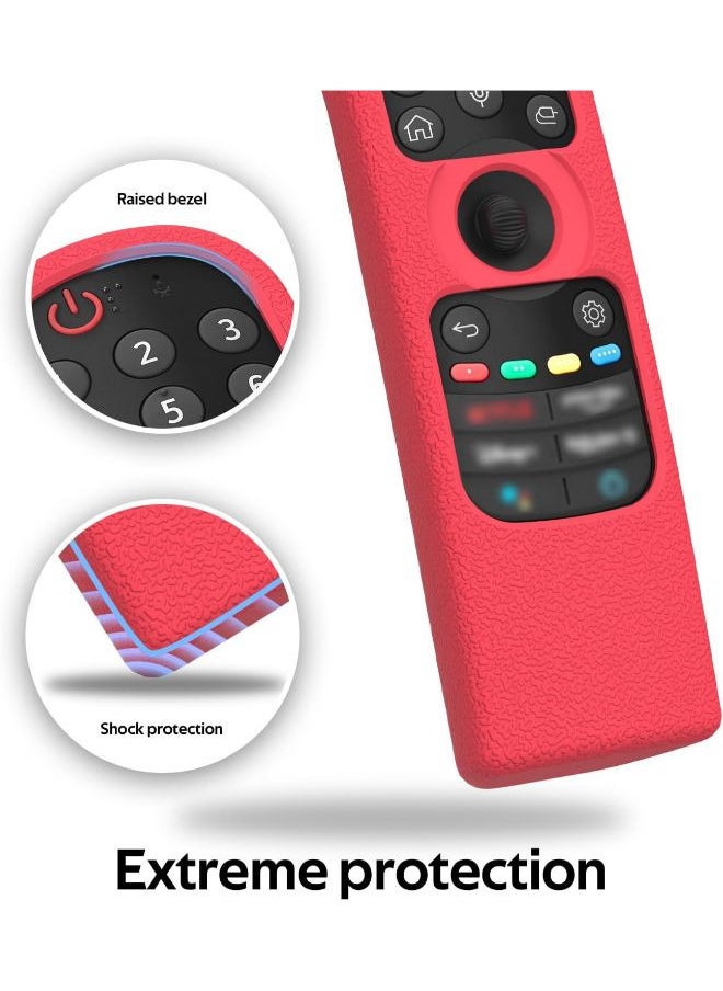 Sikai - SIKAI Silicone Case Cover for LG AN-MR21GA / AN-MR21GC Magic Remote, Shockproof Protective Cover for LG Smart TV Remote 2021, Standing Design, Skin-Friendly, Washable, Anti-Lost with Loop (Glow Red) - Image 1